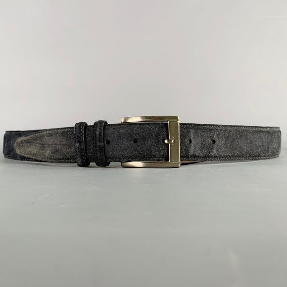 SAKS FIFTH AVENUE Size 42 Navy Suede Belt - Picture 1 of 8